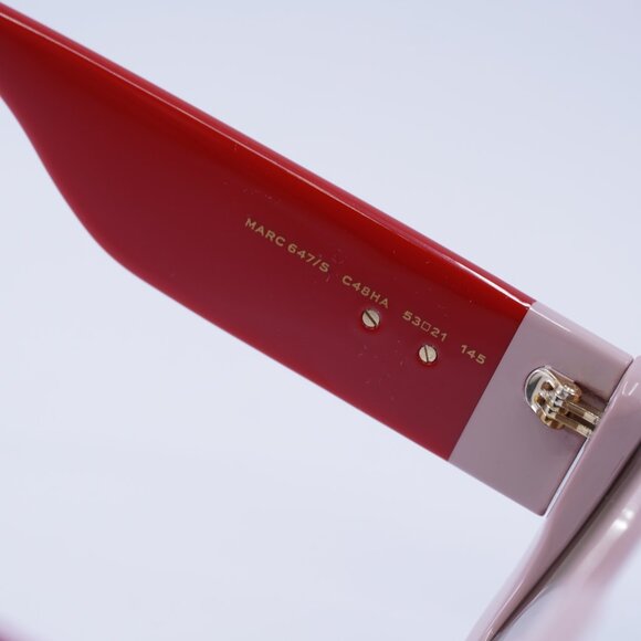 Marc Jacobs MARC 647/S 0C48 HA Sunglasses Pink/Red Square Frame, Brown Lenses - Picture 7 of 11